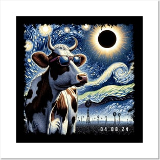 Bovine Eclipse Discovery: Unique Tee with Majestic Grazers Posters and Art